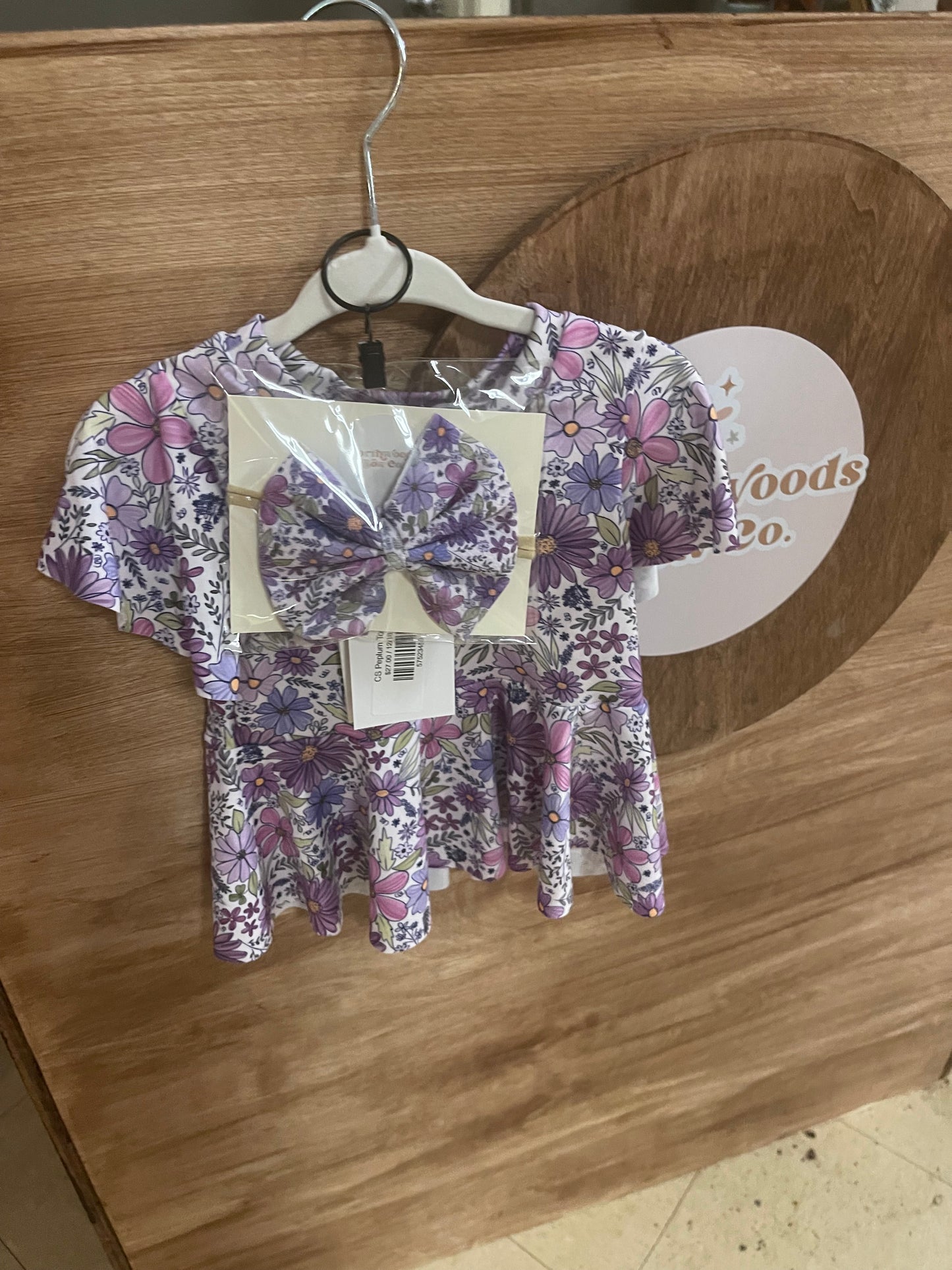 12/18 Purple Floral Peplum Top