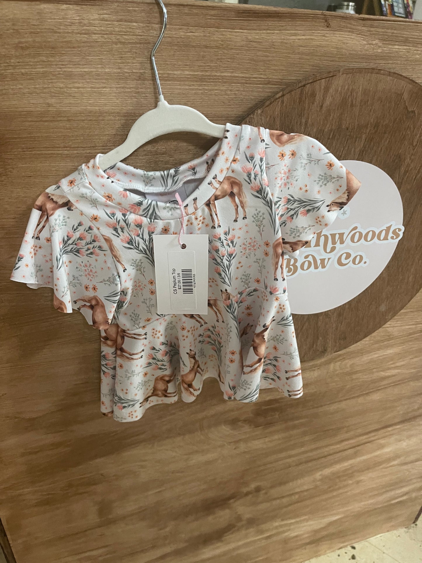 3/6 Horse Peplum Top