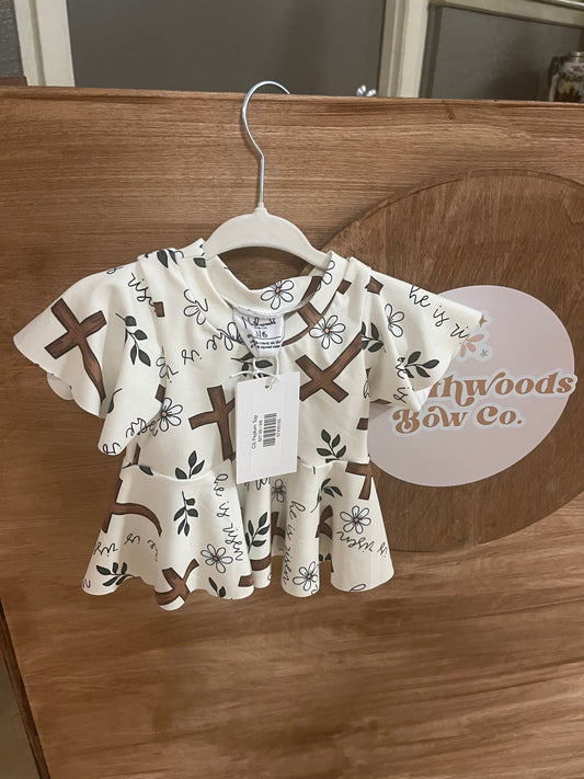 3/6 Peplum Top