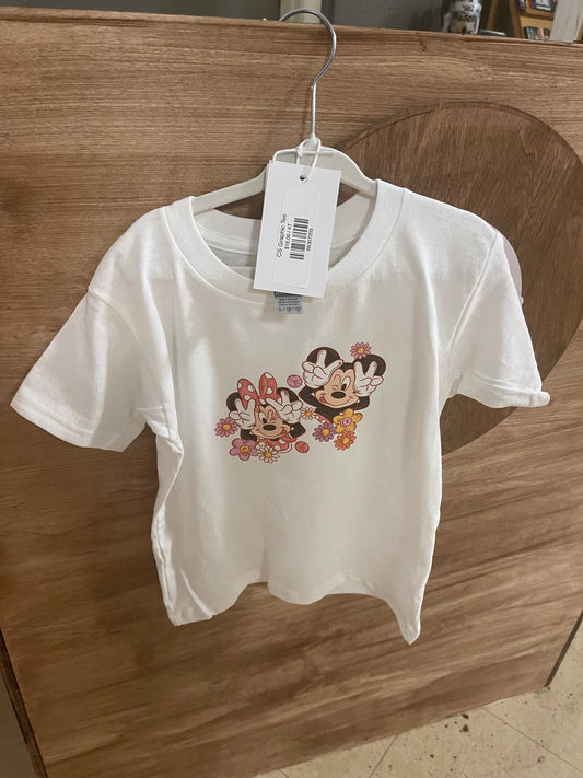 4T Floral Mouse Graphic Tee