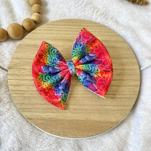 Embroidery Tie-Dye Bow on Clip