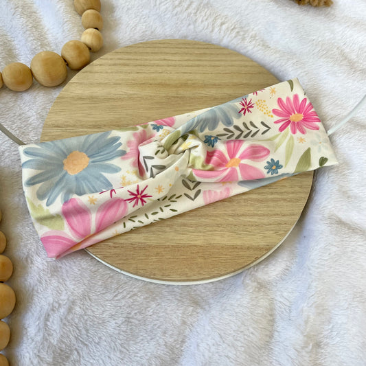 Sketchy Floral Twisted Headwrap