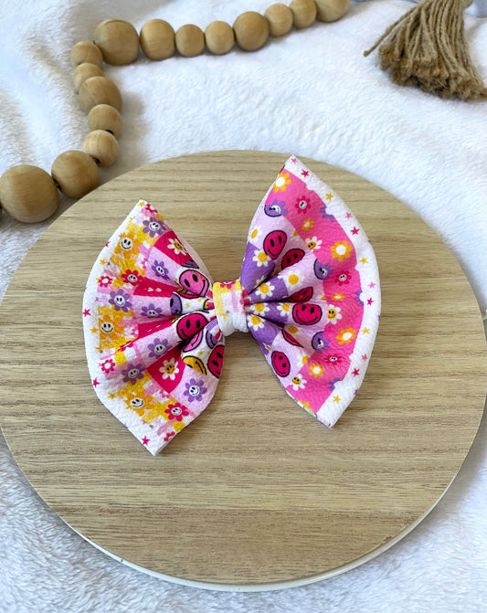 Smiley Floral Bow