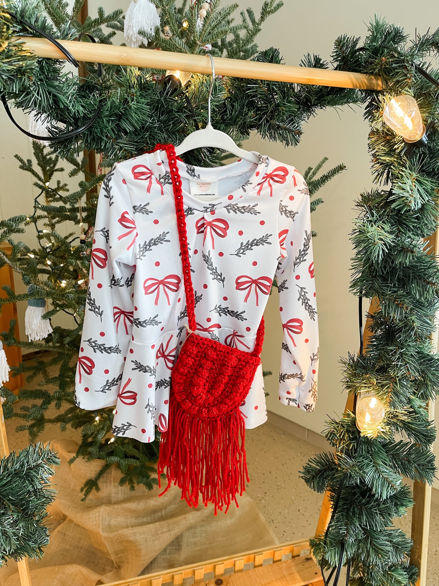 Holiday Bows Peplum Top